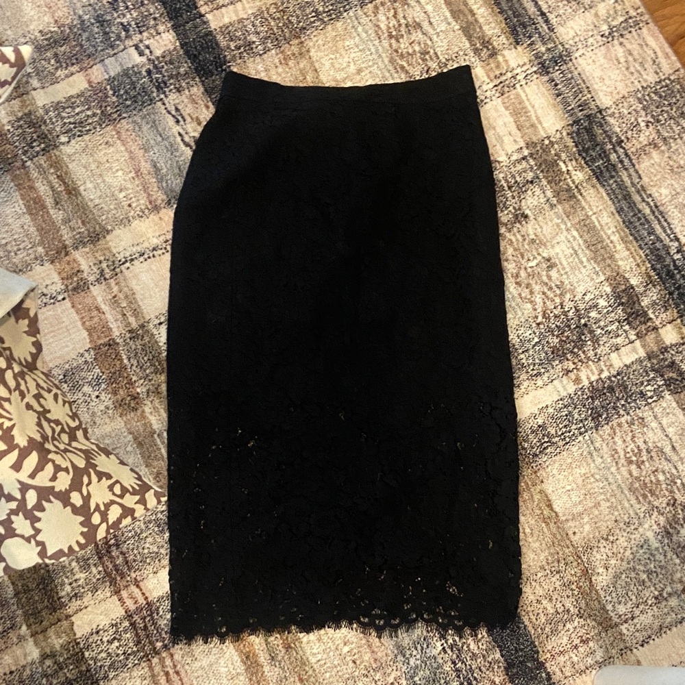 J. Crew no. 3 Black Lace Pencil Skirt